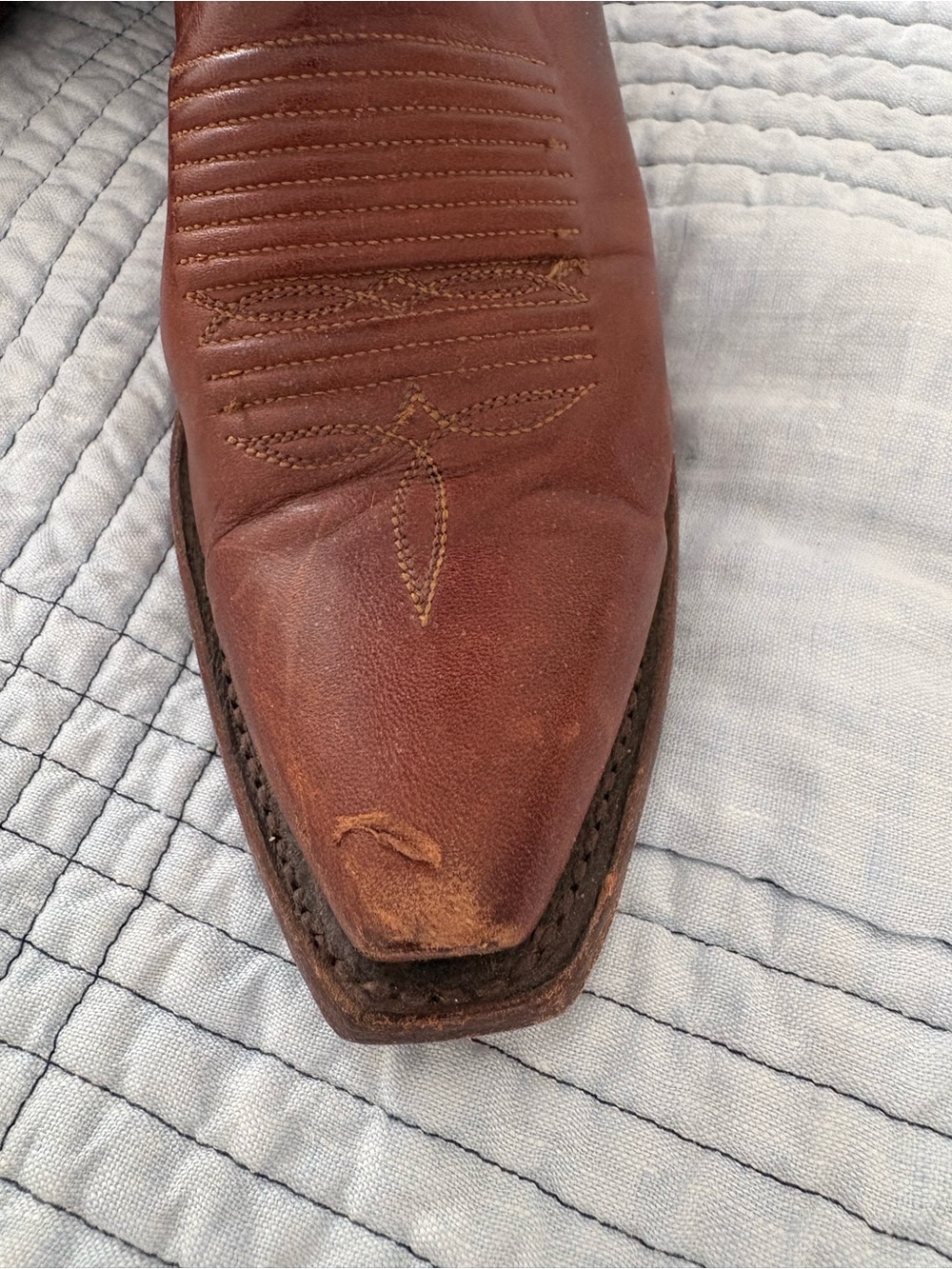 Lucchese Chestnut Brown Leather Cowboy Boots - Picture 10 of 10